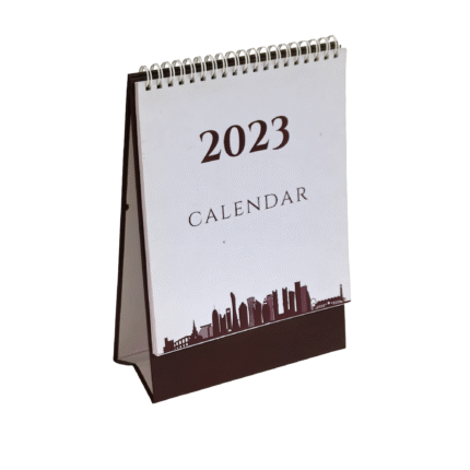 Print 2026 Yearly Desk Calendar-spiral binding on top